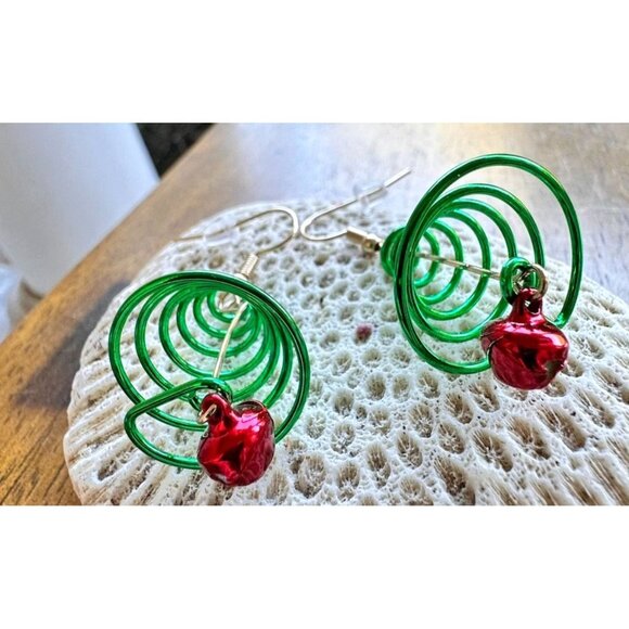 Christmas Tree Earrings Jingle Bells New Dangle Hooks Festive Holiday Pa… - Picture 8 of 12
